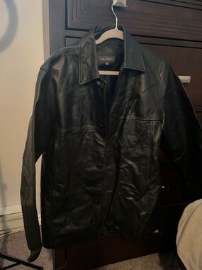 Black Leather Bomber Jacket - Massimo Dutti Inspired Minimalist